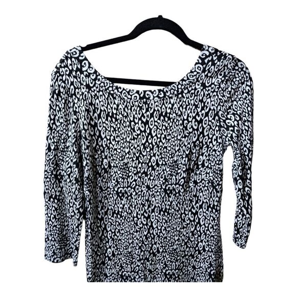 TRINA TURK Black & White Animal Print Knit Bodycon Dress - Size 8 - Picture 3 of 7